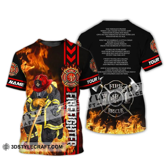 Man Shirt, Custom Name Shirt for Firefighter, Firefighter T-shirt, Firefighter Polo Shirt style option 2