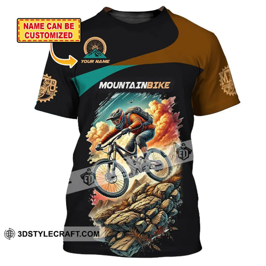 Man Shirt, Custom Name Shirt for Mountain Bike Lover, Mountain Bike Gift, Mountain Bike Polo Long Sleeve Shirt style option 1