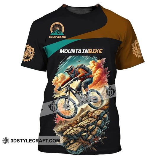 Man Shirt, Custom Name Shirt for Mountain Bike Lover, Mountain Bike Gift, Mountain Bike Polo Long Sleeve Shirt style option 2