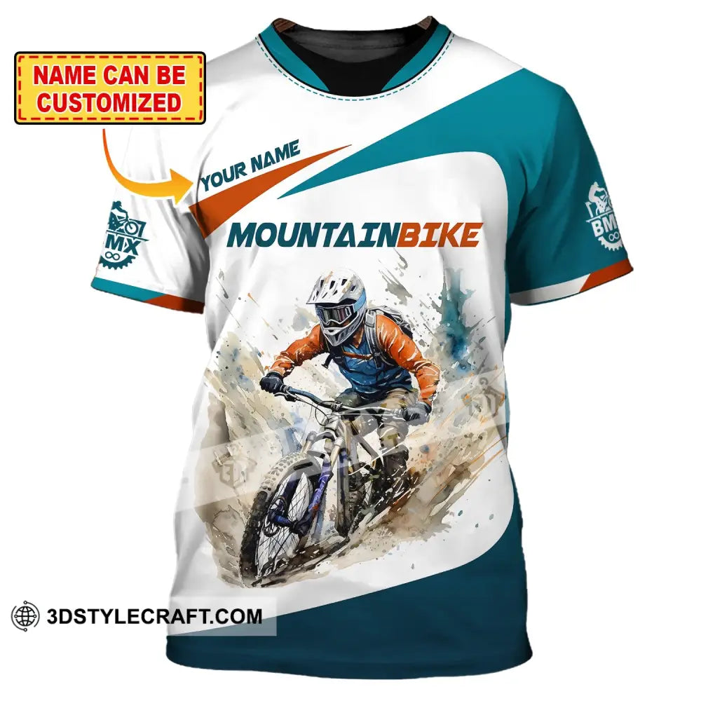 Man Shirt Custom Name For Mountain Bike Lover Polo Long Sleeve Gift T-Shirt