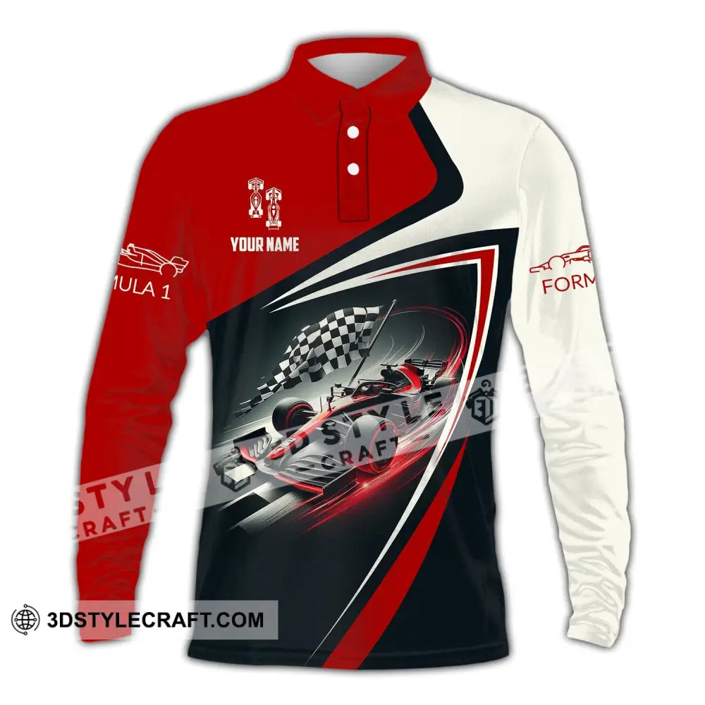 Man Shirt Custom Name Formula One F1 T-Shirt Hoodie Long Sleeve Polo / S T-Shirt