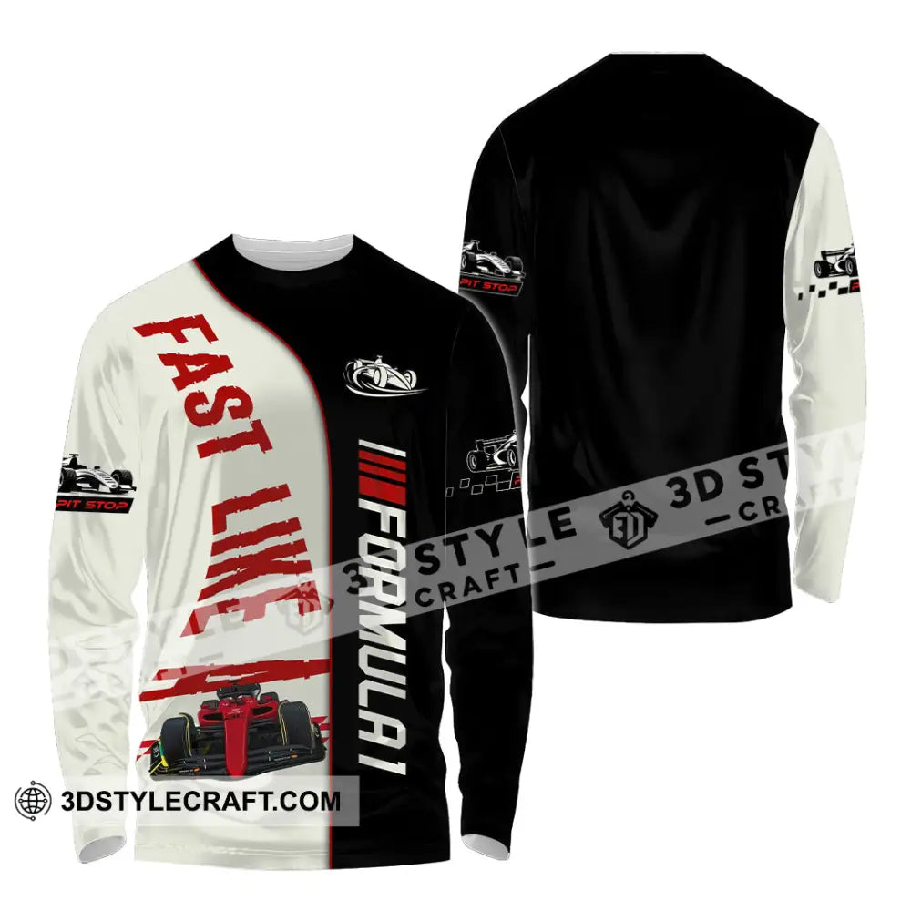 Man Shirt Custom Name Formula One F1 T-Shirt Hoodie Long Sleeve / S T-Shirt