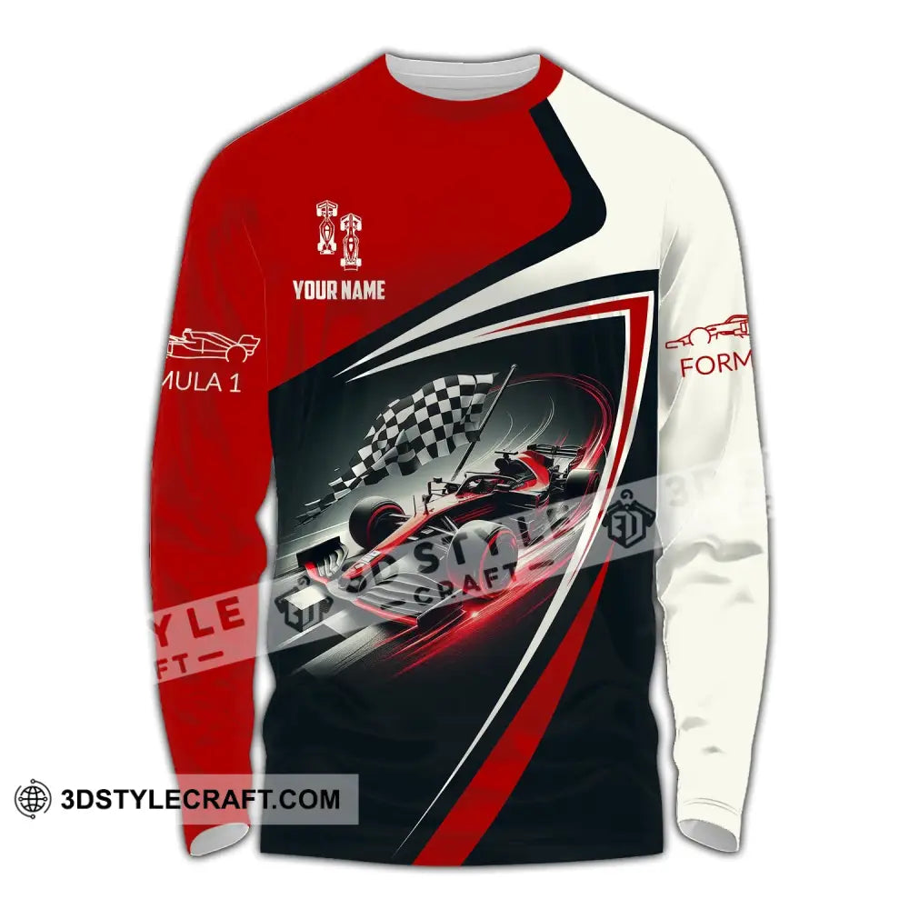 Man Shirt Custom Name Formula One F1 T-Shirt Hoodie Long Sleeve / S T-Shirt