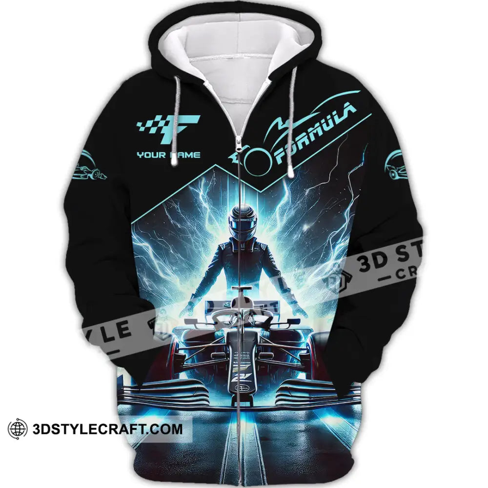 Man Shirt Custom Name Formula One F1 T-Shirt Hoodie Long Sleeve Zipper / S T-Shirt