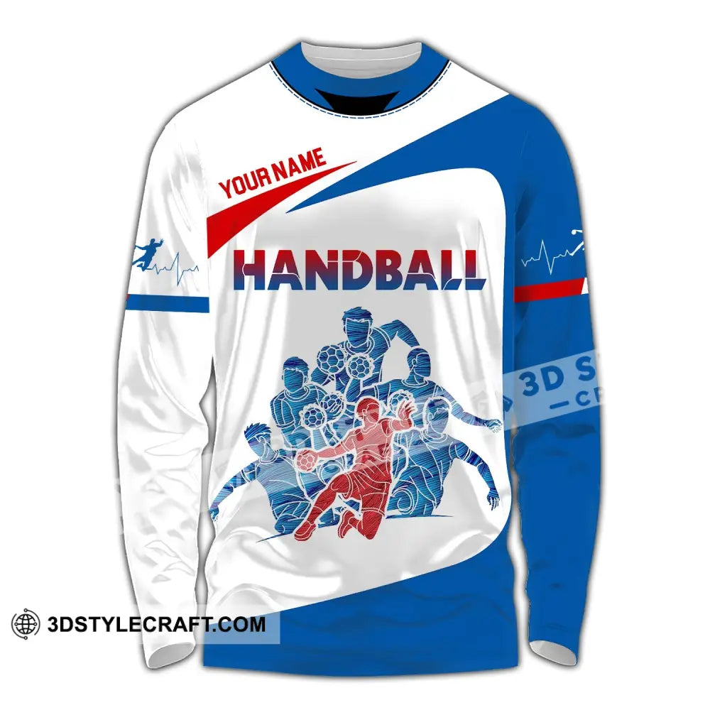 Man Shirt Custom Name Handball Player Hoodie Polo Long Sleeve / S T-Shirt