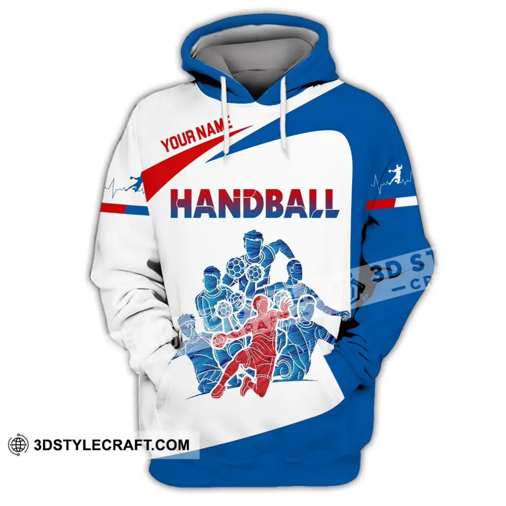 Man Shirt Custom Name Handball Player Hoodie Polo Long Sleeve / S T-Shirt