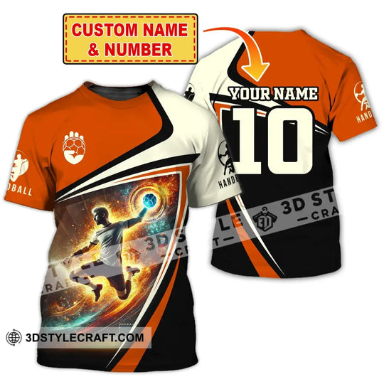 Man Shirt, Custom Name Handball Shirt, Handball Player Shirt, Handball Hoodie Shirt Polo Long Sleeve Shirt style option 1