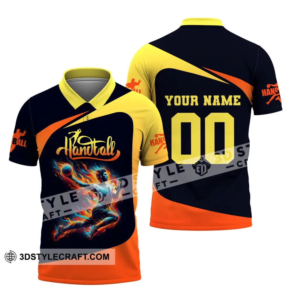 Man Shirt Custom Name Handball T-Shirt Hoodie For Players Polo / S