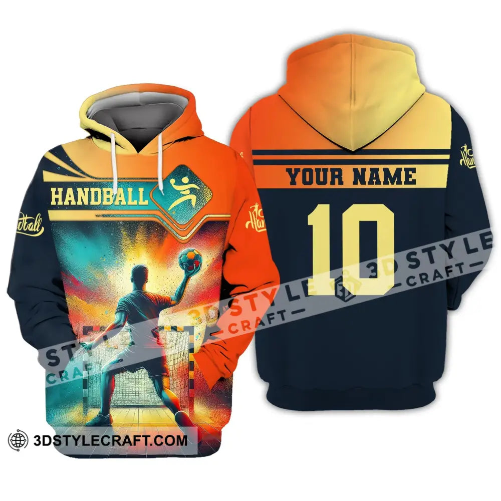 Man Shirt Custom Name Handball T-Shirt Hoodie For Players / S