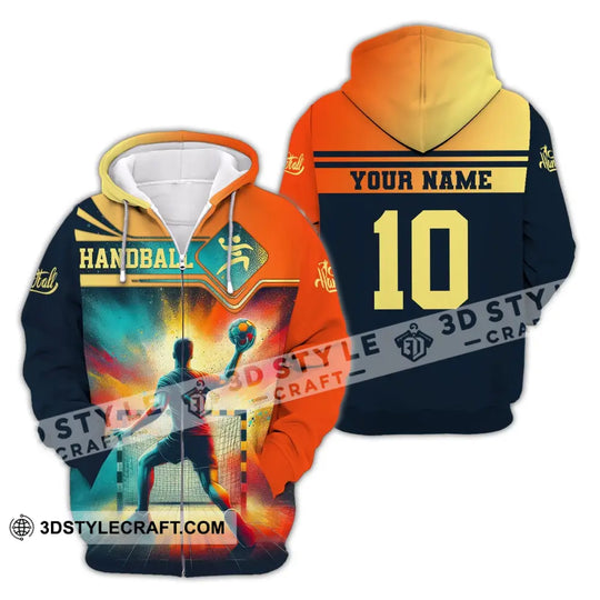 Man Shirt, Custom Name Handball Shirt, Handball T-Shirt Hoodie, Shirt for Handball Players style option 3