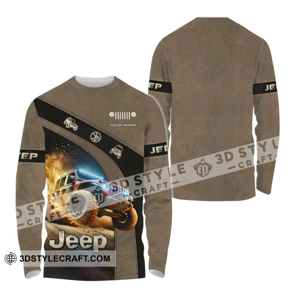 Man Shirt Custom Name Jeep Lover Gift Polo Long Sleeve Hoodie / S T-Shirt