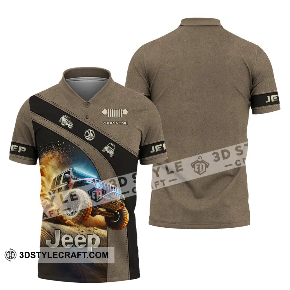 Man Shirt Custom Name Jeep Lover Gift Polo Long Sleeve Hoodie / S T-Shirt