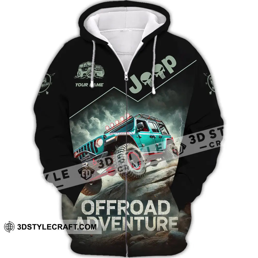 Man Shirt Custom Name Jeep Lover Gift Polo Long Sleeve Hoodie Zipper / S T-Shirt