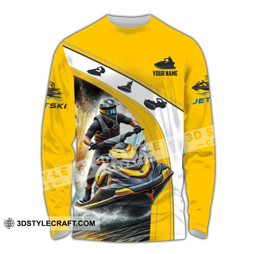 Man Shirt Custom Name Jet Ski Polo Long Sleeve Gift / S T-Shirt