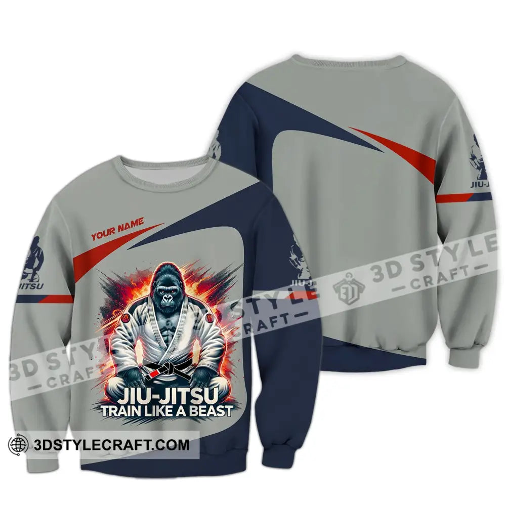 Man Shirt Custom Name Jiujutsu Lover Hoodie Polo Long Sleeve / S T-Shirt