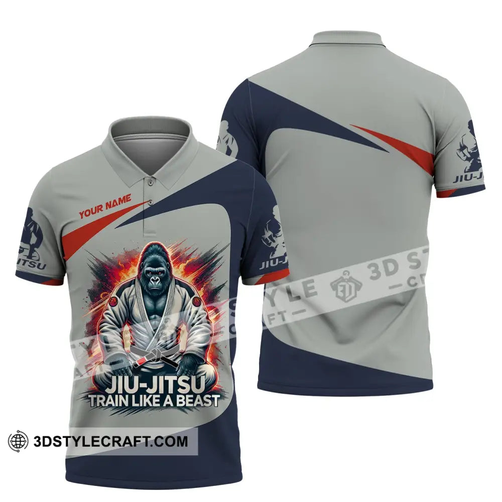 Man Shirt Custom Name Jiujutsu Lover Hoodie Polo Long Sleeve / S T-Shirt