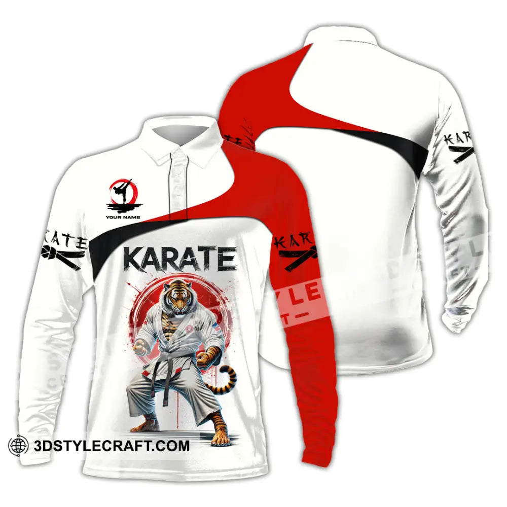 Man Shirt Custom Name Karate Hoodie Polo Long Sleeve Gift For Lovers / S T-Shirt