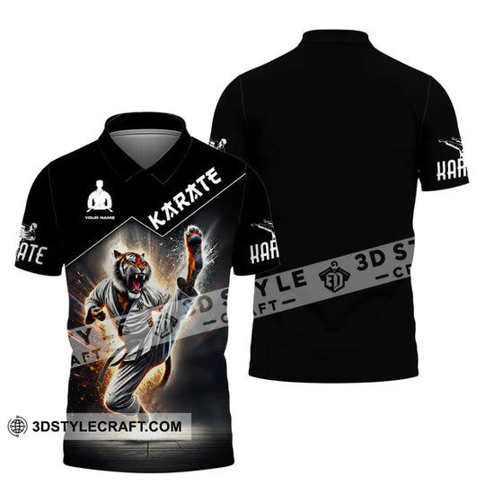 Man Shirt, Custom Name Karate Shirt, Karate Hoodie Polo Shirt Long Sleeve, Gift for Karate Lovers style option 4