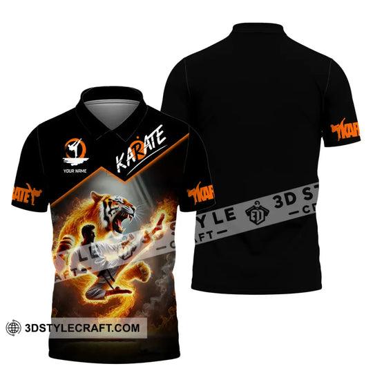 Man Shirt, Custom Name Karate Shirt, Karate Lover Polo Long Sleeve Shirt, Karate Gift style option 4