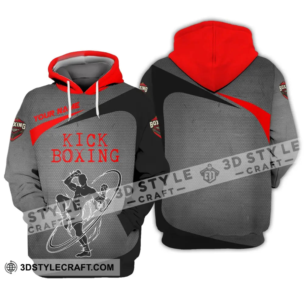 Man Shirt Custom Name Kick Boxing T-Shirt For Lover Gift Players Hoodie / S