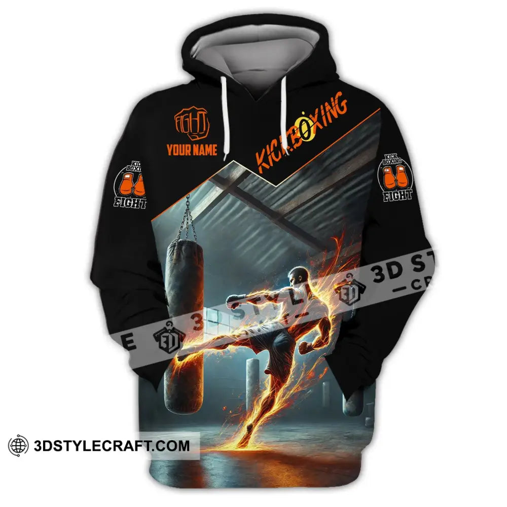 Man Shirt Custom Name Kickboxing Hoodie Polo Long Sleeve / S T-Shirt