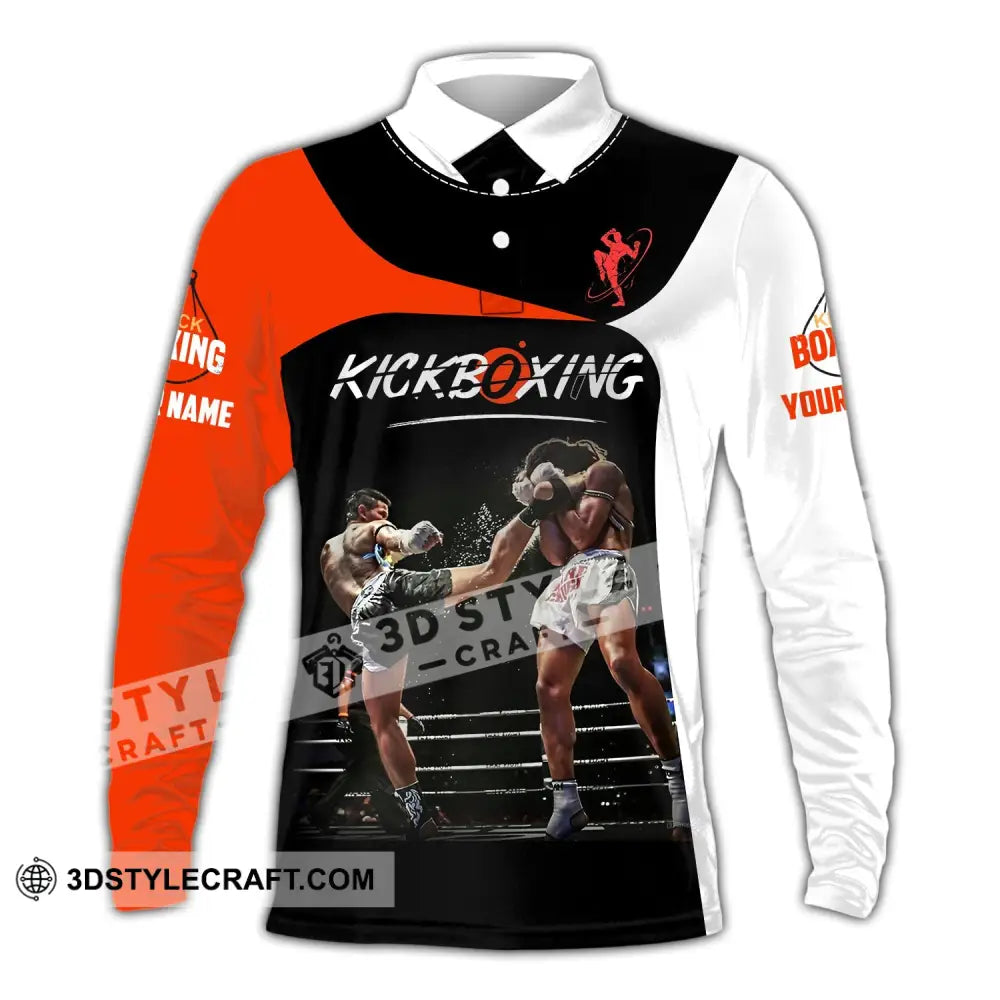 Man Shirt Custom Name Kickboxing Hoodie Polo Long Sleeve / S T-Shirt