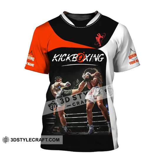 Man Shirt, Custom Name Kickboxing Shirt, Kickboxing  Hoodie Polo Long Sleeve Shirt style option 2