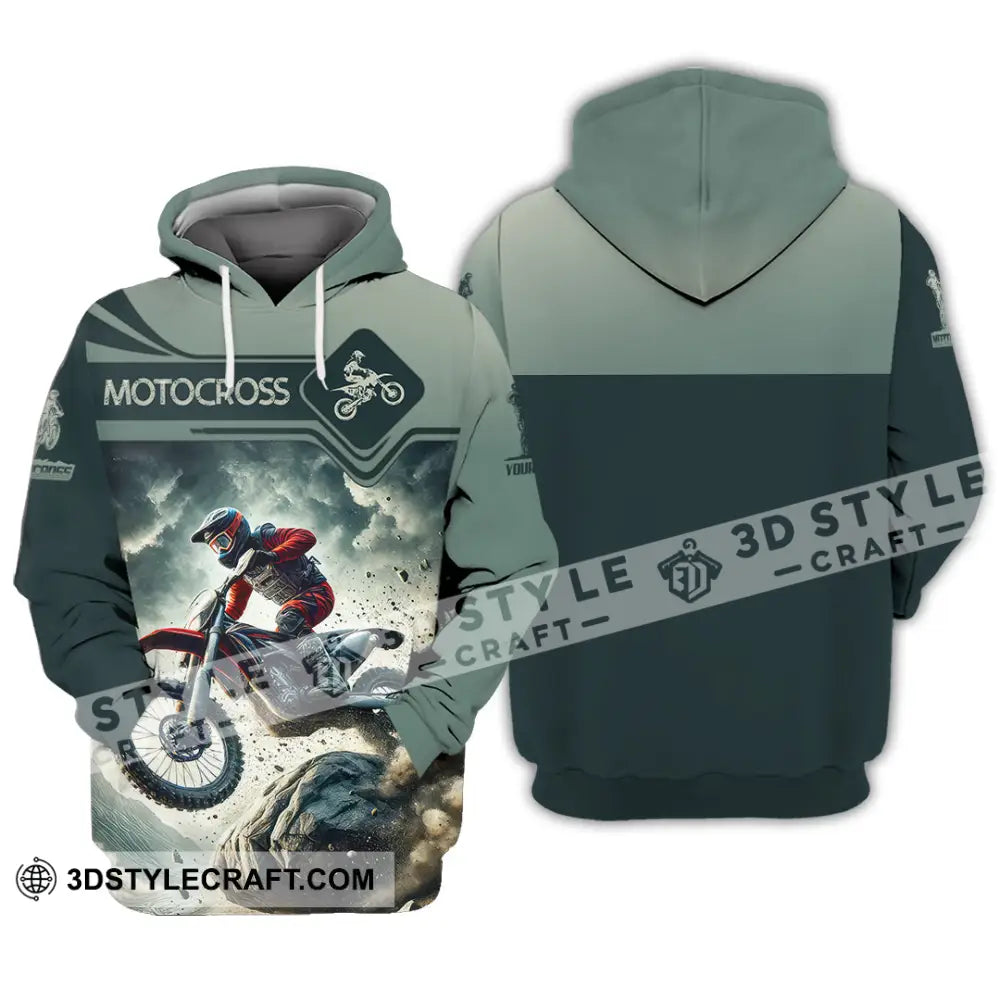 Man Shirt Custom Name Moto Cross Gift Polo Hoodie Long Sleeve / S T-Shirt