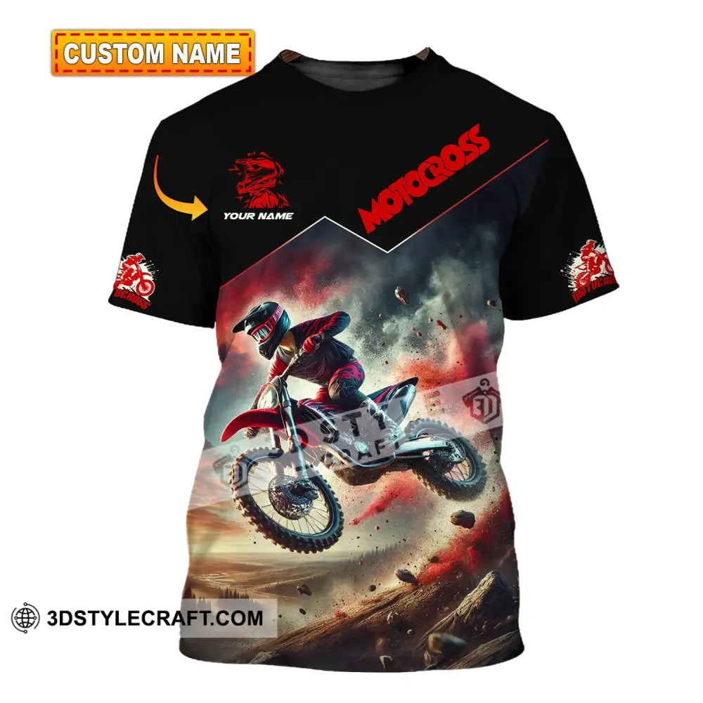 Man Shirt Custom Name Moto Cross Love Gift T-Shirt