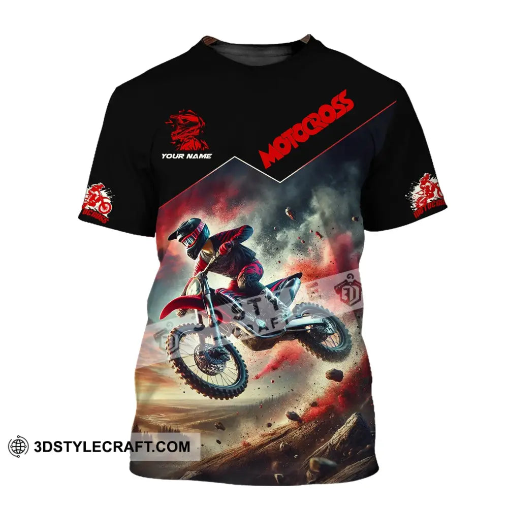 Man Shirt Custom Name Moto Cross Love Gift T-Shirt / S T-Shirt