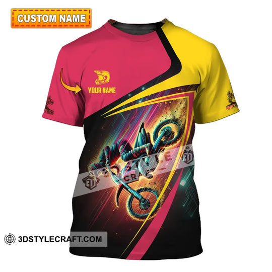 Man Shirt, Custom Name Motorcycle Racing Shirt, Moto Cross T-Shirt Hoodie Long Sleeve Shirt style option 1