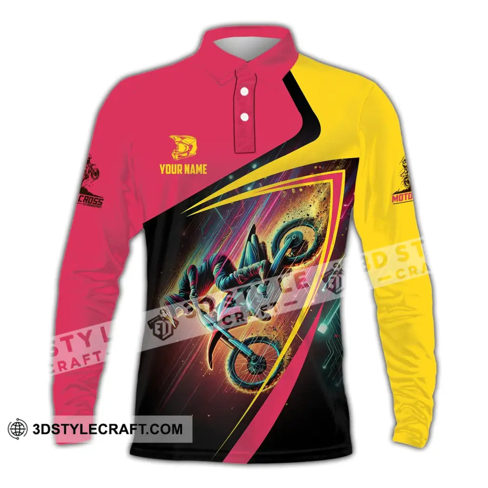 Man Shirt Custom Name Motorcycle Racing Moto Cross T-Shirt Hoodie Long Sleeve Polo / S T-Shirt