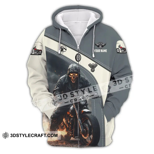 Man Shirt Custom Name Motorcycle Racing Moto Cross T-Shirt Hoodie Long Sleeve Zipper / S T-Shirt