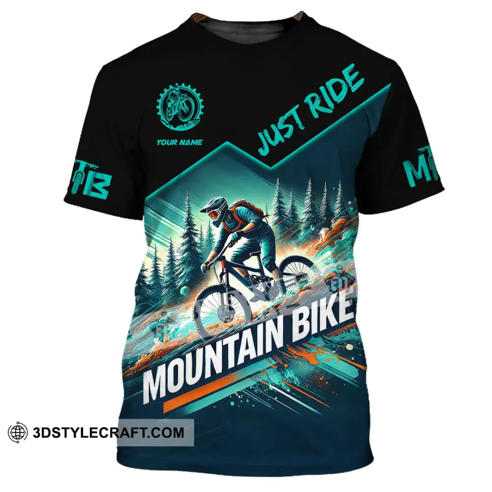 Man Shirt Custom Name Mountain Bike Lover Hoodie Polo Long Sleeve T-Shirt / S T-Shirt