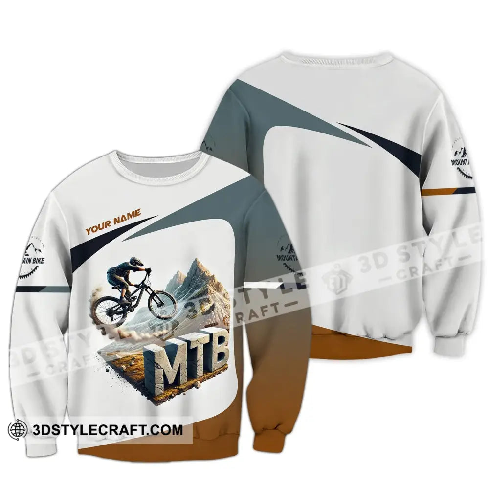 Man Shirt Custom Name Mountain Bike Lover T-Shirt Long Sleeve / S T-Shirt