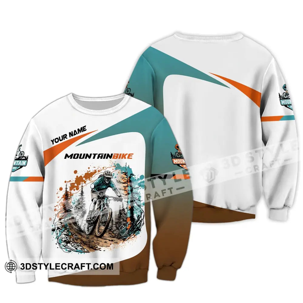 Man Shirt Custom Name Mountain Bike Lover T-Shirt Long Sleeve / S T-Shirt