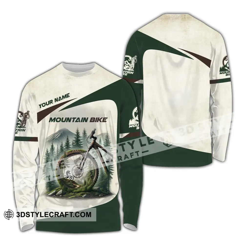 Man Shirt Custom Name Mountain Bike Lover T-Shirt Long Sleeve / S T-Shirt