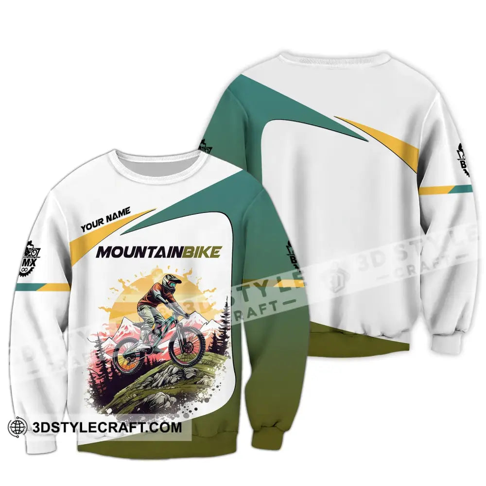 Man Shirt Custom Name Mountain Bike Lover T-Shirt Long Sleeve / S T-Shirt