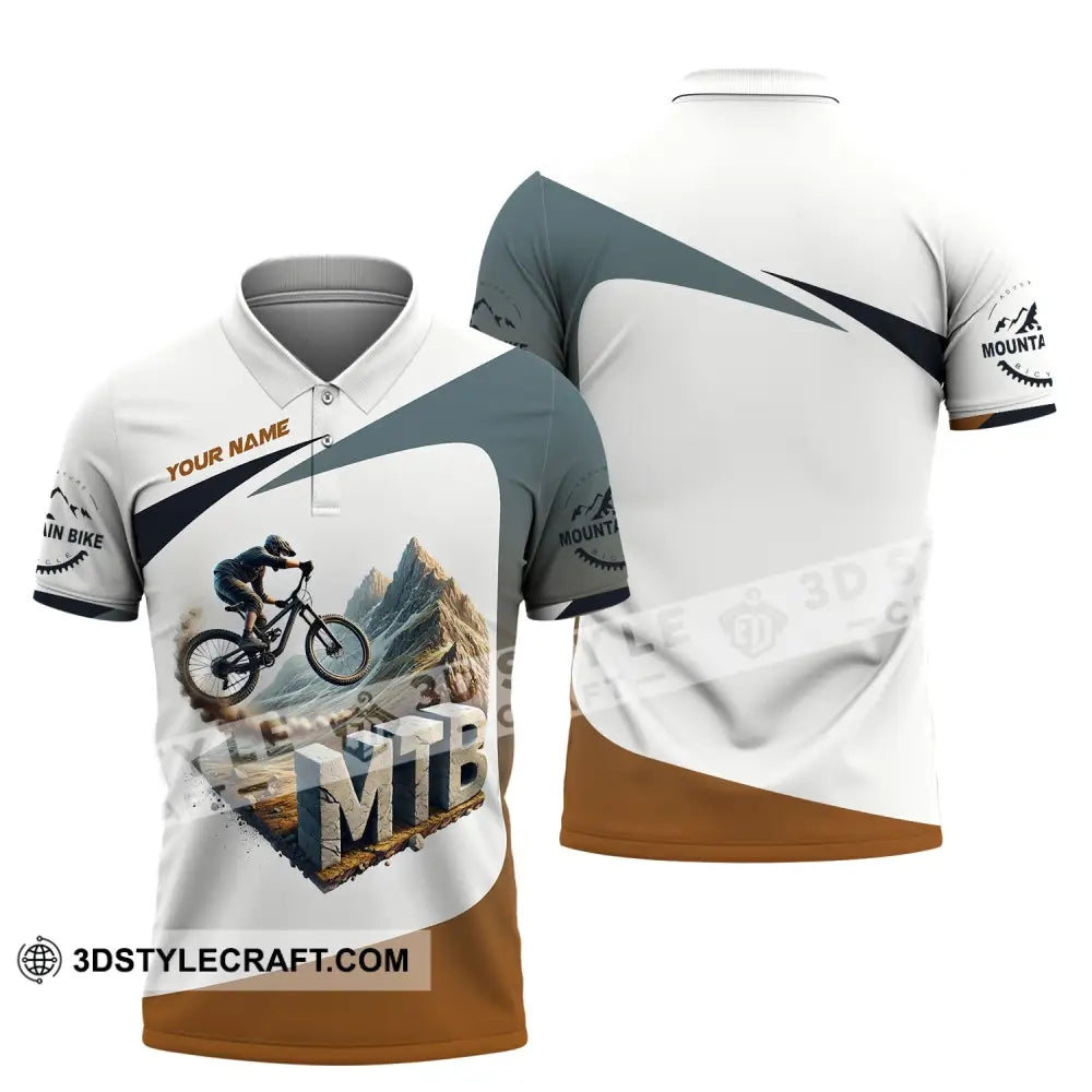 Man Shirt Custom Name Mountain Bike Lover T-Shirt Polo / S T-Shirt