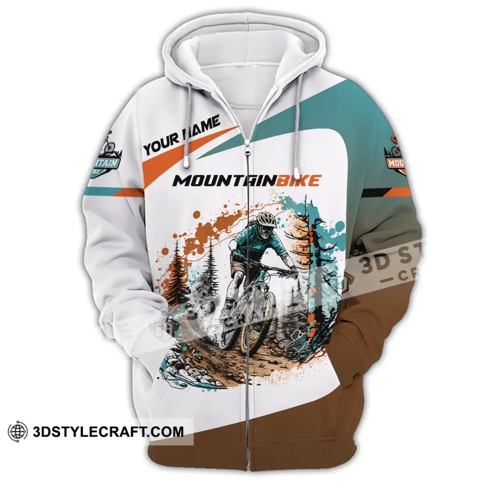 Man Shirt Custom Name Mountain Bike Lover T-Shirt Zipper Hoodie / S T-Shirt