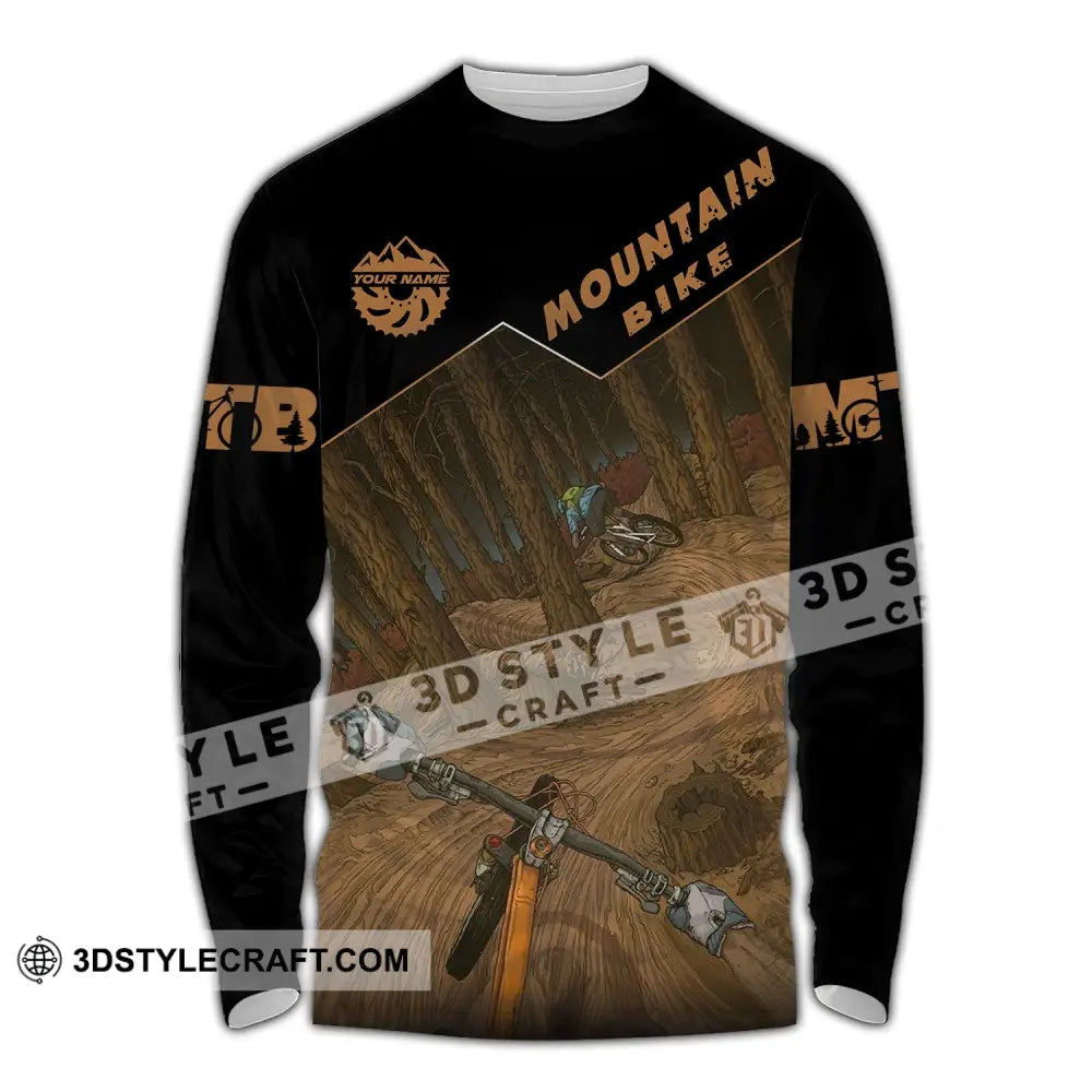 Man Shirt Custom Name Mountain Bike Polo Long Sleeve Gift / S T-Shirt