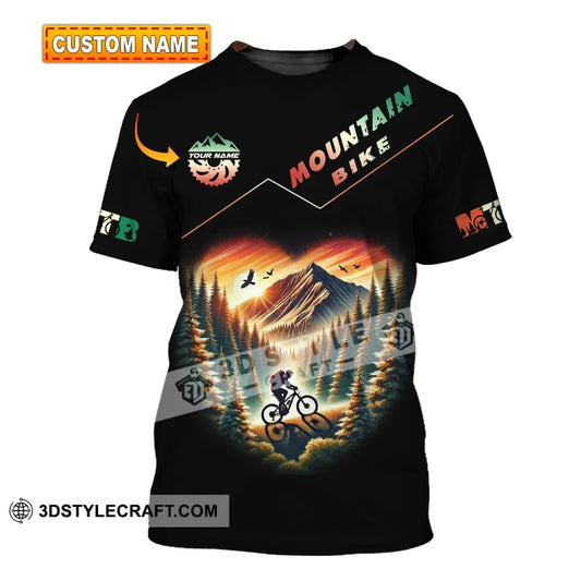 Man Shirt Custom Name Mountain Bike Polo Long Sleeve Gift T-Shirt