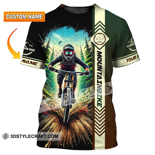 Man Shirt, Custom Name Mountain Bike Shirt, Mountain Bike Polo Long Sleeve, Mountain Bike Gift style option 1