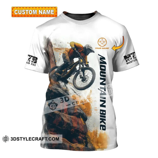 Man Shirt, Custom Name Mountain Bike Shirt, Mountain Bike Polo Long Sleeve, Mountain Bike Gift style option 1