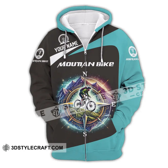 Man Shirt, Custom Name Mountain Bike Shirt, Mountain Bike Polo Long Sleeve, Mountain Bike Gift style option 3