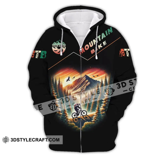 Man Shirt, Custom Name Mountain Bike Shirt, Mountain Bike Polo Long Sleeve, Mountain Bike Gift style option 3