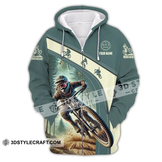 Man Shirt, Custom Name Mountain Bike Shirt, Mountain Bike Polo Long Sleeve, Mountain Bike Gift style option 3