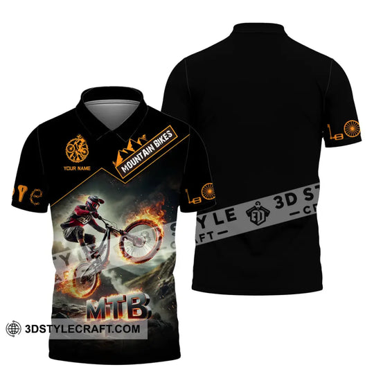 Man Shirt, Custom Name Mountain Biker Shirt, Mountain Bike Lover Hoodie Shirt Polo Long Sleeve Shirt style option 4