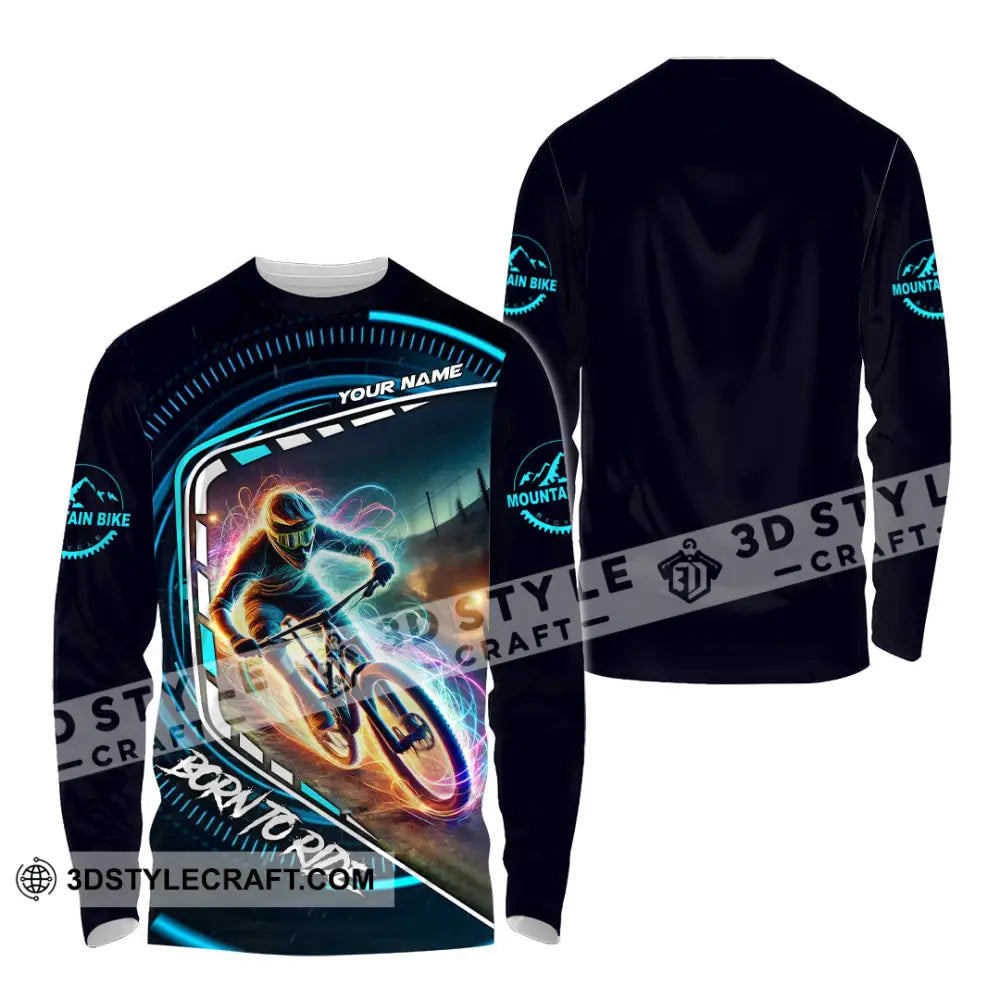 Man Shirt Custom Name Mountain Biker Bike Lover Hoodie Polo Long Sleeve / S T-Shirt