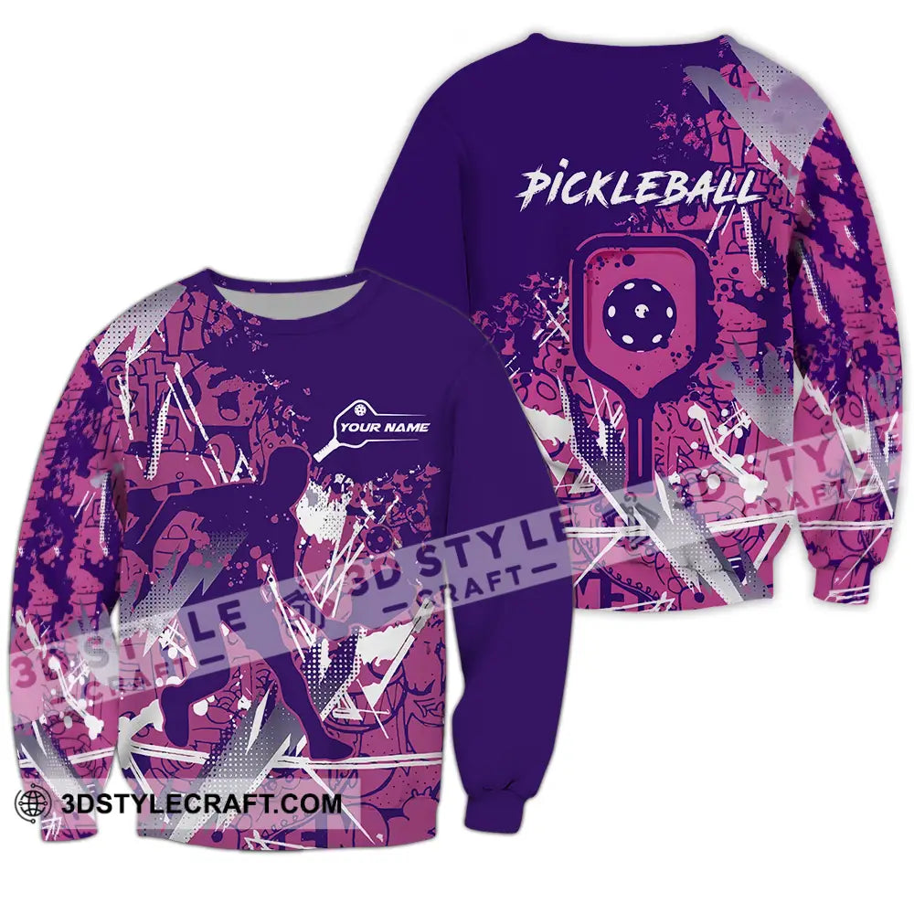 Man Shirt - Custom Name Pickleball Long Sleeve / S T-Shirt